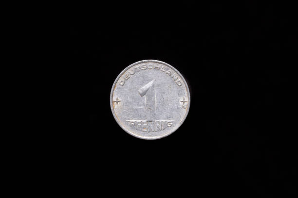 istock Old German 1 Pfennig coin from 1953, reverse 1190003086