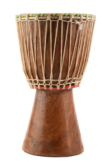 istock Ethnic musical percussion instrument. African drum isolated on white background 1190008365