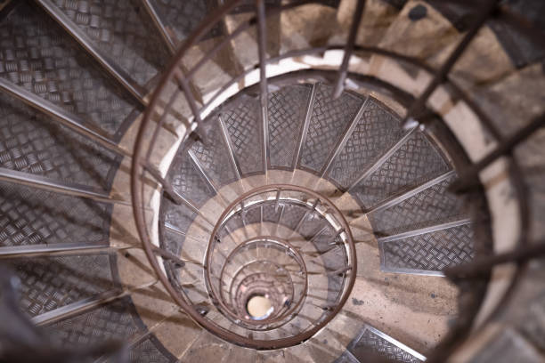 istock Round vintage steel stair 1190008586