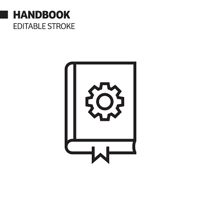 Handbook  Line Icon, Outline Vector Symbol Illustration. Pixel Perfect, Editable Stroke.