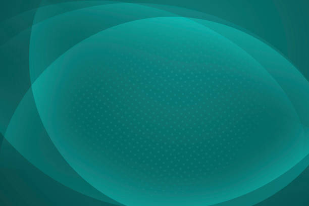 Abstract Teal Green Background of  Simple Curved Minimalist Shapes ⁬with Copy Space - ilustração de arte vetorial