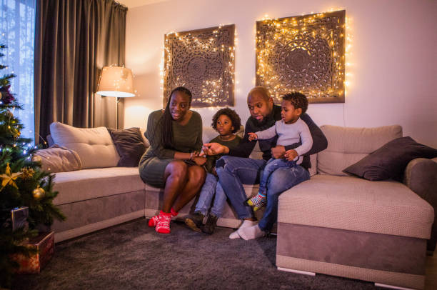 istock Beautiful Black family at Christmas 1190014155
