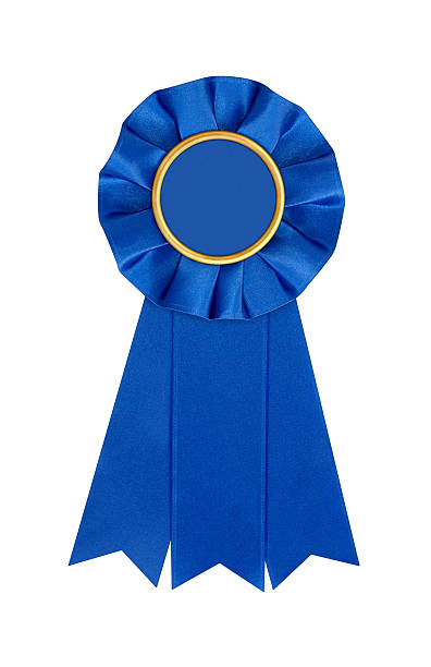 istock Close-up of a blue first place ribbon 119001453