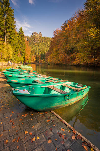 istock Rowing boats on a autumnal day. 1190016420