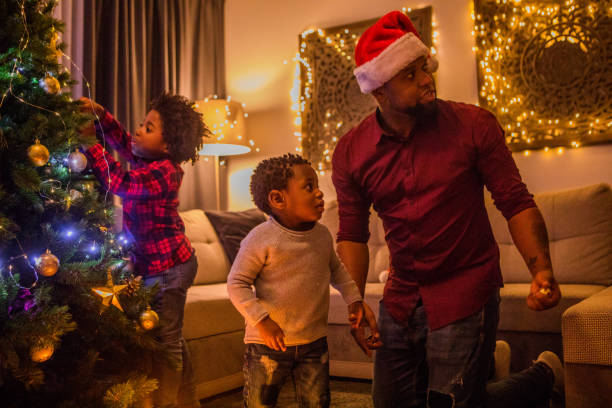istock Beautiful Black father and son at Christmas 1190017349
