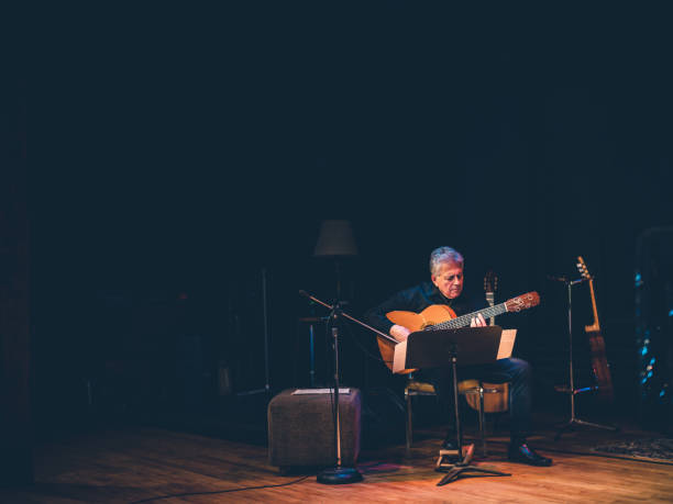 istock Male guitarist performing on the stage 1190018023