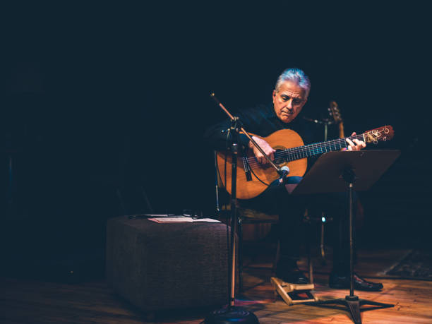 istock Male guitarist performing on the stage 1190020267