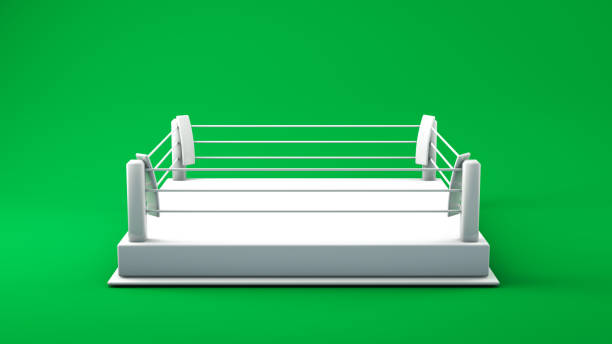 現実的なモックアップボクシングリングアリーナ - boxing ring combative sport fighting conflict ストックフォトと画像