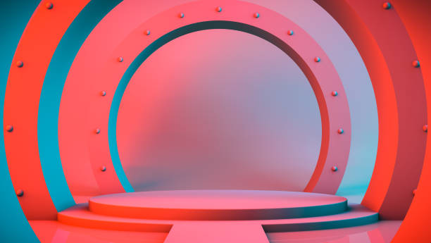 istock Abstract of white empty stage, Sci Fi concept style 1190020382