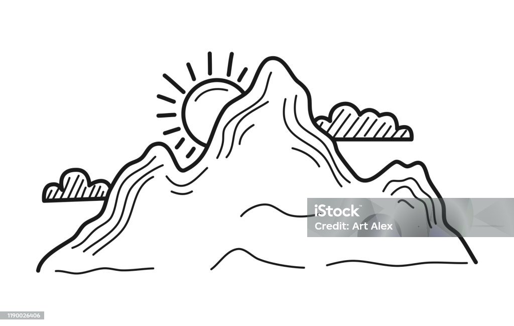 Những Ngọn Núi Và Mây Vẽ Tay Bị Cô Lập Trên Một Màu Trắng Hình Minh Họa  Vector Hình Minh Họa Sẵn Có - Tải Xuống Hình Ảnh Ngay Bây Giờ - Istock