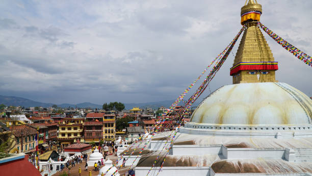 istock Nepal, Kathmandu. Boudhanath stupa with prayer flags 1190026698
