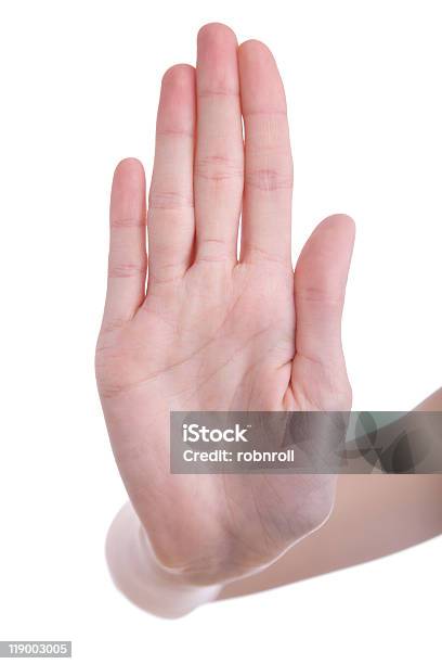 Hand Signaling Sie Vor Einem Weißen Hintergrund Stockfoto und mehr Bilder von Autorität - Autorität, Ende, Europäischer Abstammung