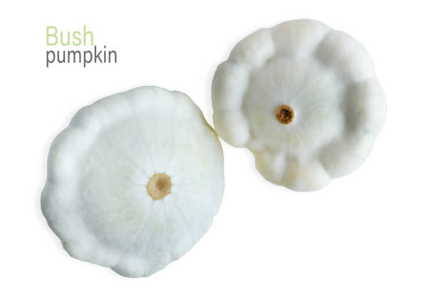 istock Three bush pumpkin isolated on a white background. Healthy vegetables close-up 1190030950