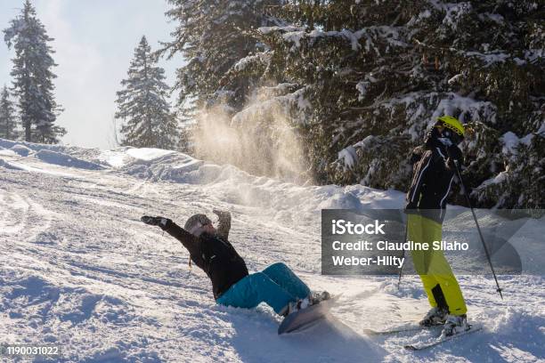 Lets Throw The Snow Stock Photo - Download Image Now - Skiing, Switzerland, Ski
