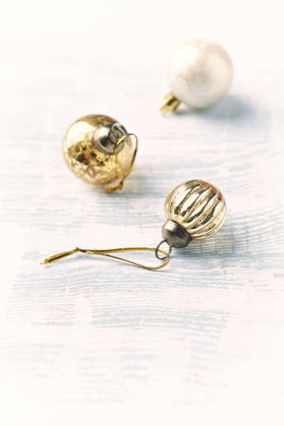 istock Christmas ornaments on bright wooden background. Copy space. 1190031763