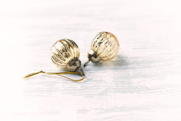 istock Christmas ornaments on bright wooden background. Copy space. 1190032202