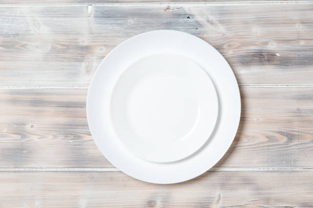 istock A wooden vintage Table or background with a plate 1190034303