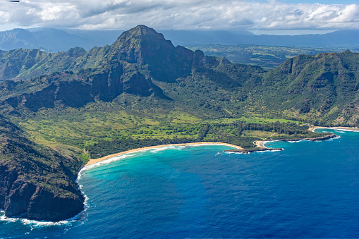 Digital illustration of a beach in Kauai, Hawaii