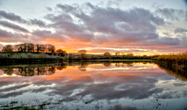 istock Flooded Fields at sunset, Herefordshire UK 1190037473