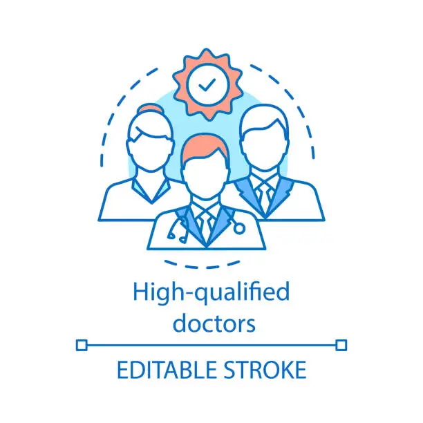 Vector illustration of High qualified doctors concept icon