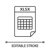 istock XLSX file linear icon 1190039501