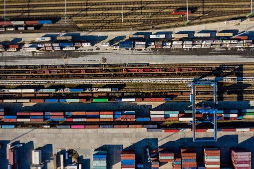 Container port, railroad, Europe, Container