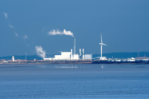 Hallen Marsh Bristol Avonmouth England 1st March 2019. Seabank Power Station dormant in daylight. The 1,140 MW gas-fired power station cost £435m and supplies electricity to 1.6m people on the British National Grid. The gas turbines glow in the dark on full burn and the station lays quiet between burns.