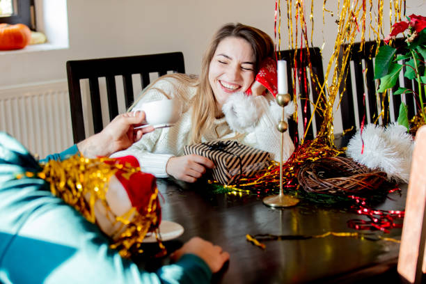 Couple have a fun after new year event