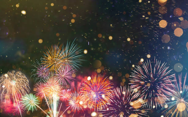 istock Colorful firework with bokeh background. New Year celebration. 1190044538