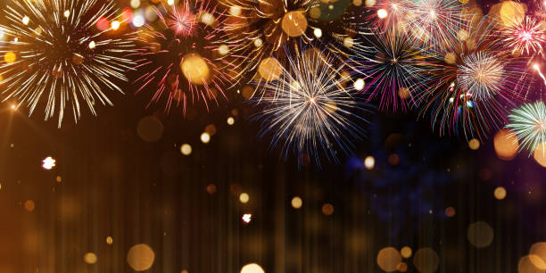 istock Colorful firework with bokeh background. New Year celebration. 1190044573