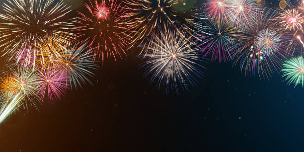 istock Colorful firework with bokeh background. New Year celebration. 1190044613