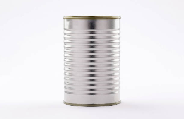 metal tin cans foods easy open on white  background metal tin cans foods fruits Vegetables legumes tuna meat  easy open on white background high and low angle cans stock pictures, royalty-free photos & images