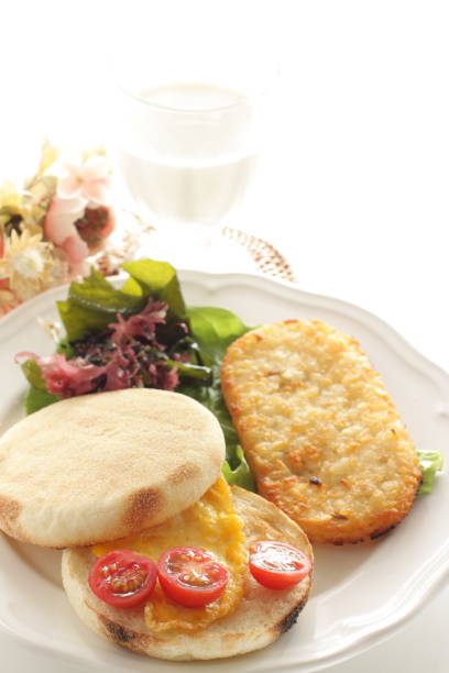istock Hash brown and English muffin for breakfast 1190046957