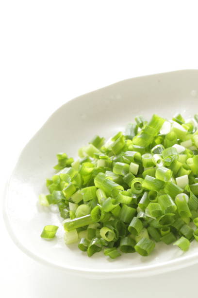 istock Chopped green onion on dish 1190047613