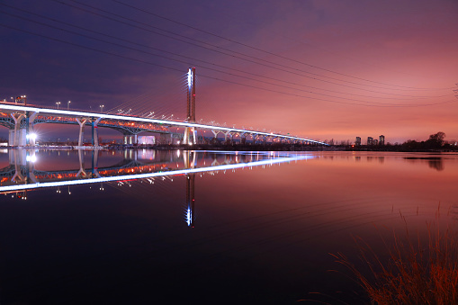 The New Samuel de Champlain Bridge in Montreal at Night