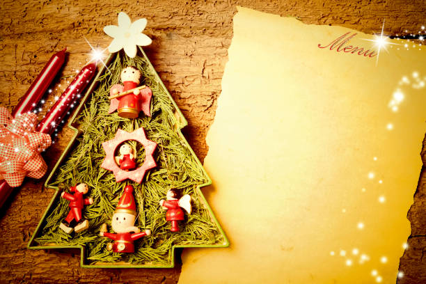 istock Background for write Christmas menu, invitation card vintage style. 1190057249