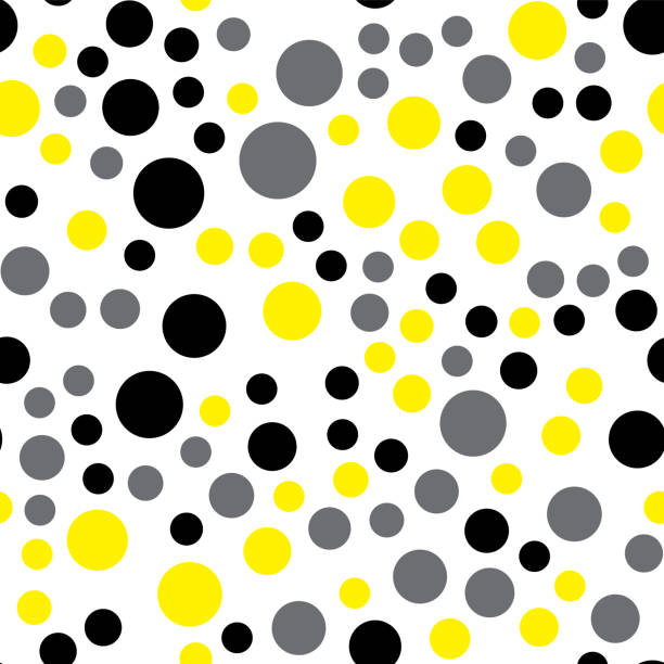 Geometric abstract seamless pattern with yellow circles. Pattern for fashion,wallpaper,paper. Vector Geometric abstract seamless pattern with yellow circles. Pattern for fashion,wallpaper,paper. Vector illustration. perforated paper pictures stock illustrations
