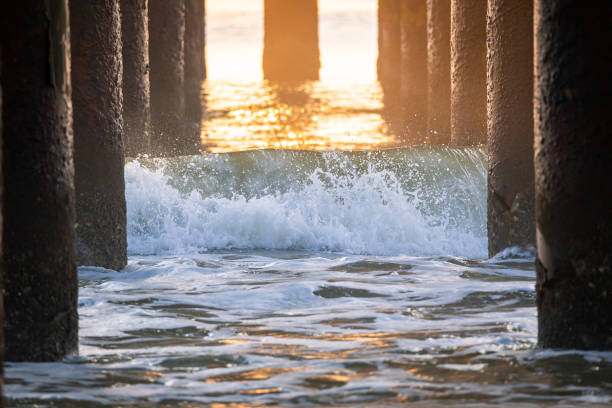 istock Waves crashing under the pier 1190065479