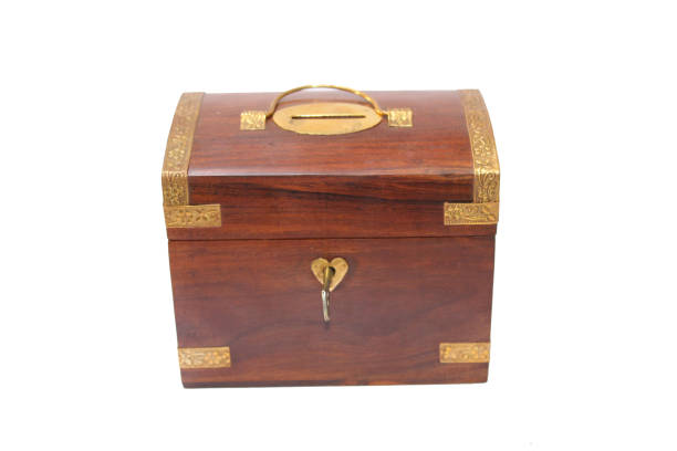 istock Treasure chest isolated on white stock photo 1190070026