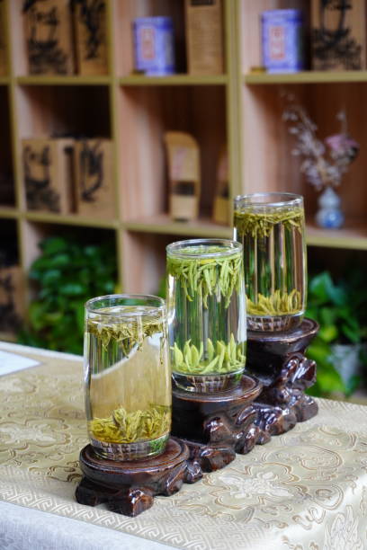 istock Tea cup with chinese tea leaves. 1190070095