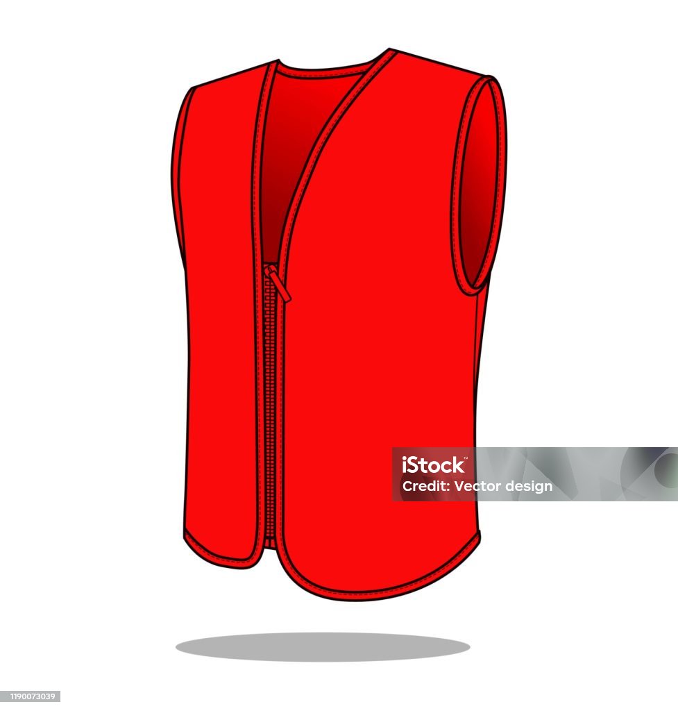 Red Vectorvest Red Vest Vector For Template Stock Illustration - Download Image Now ...