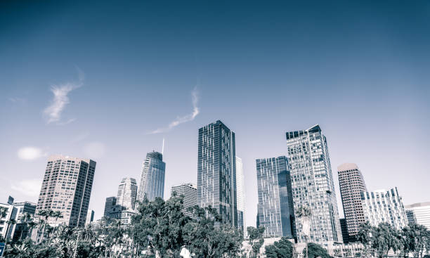 istock Modern effect Los Angeles California downtown skyline cityscape 1190073890