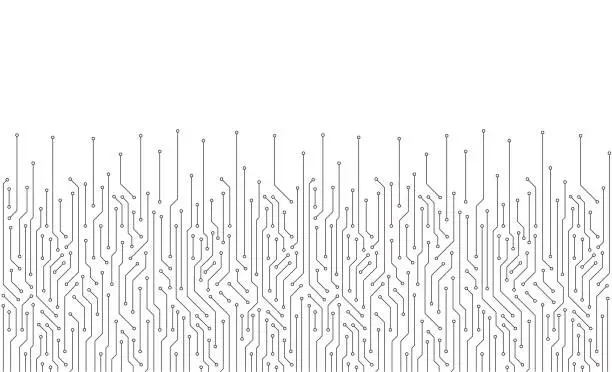 Vector illustration of Circuit Board texture Background, seamless pattern