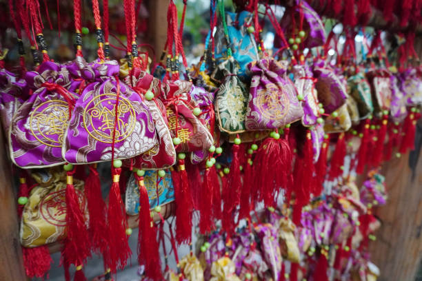 istock Park with wishing packet around Jinli ANcient town. 1190076785