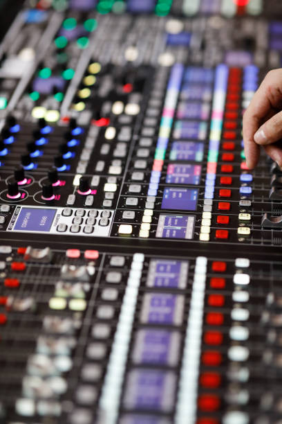 istock controls of professional sound mixer console 1190085495
