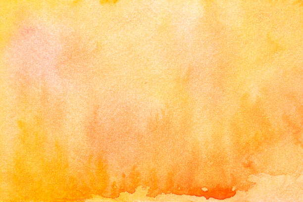 istock Abstract yellow and orange watercolor brush stroke. 1190087336