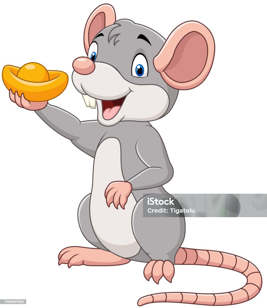 Chuột Hoạt Hình Cầm Thỏi Vàng Tết Nguyên Đán Năm Của Chuột Hình ...