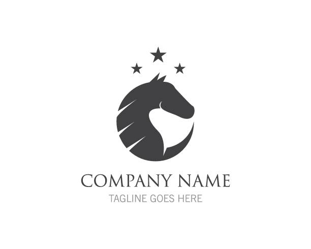 ilustraciones, imágenes clip art, dibujos animados e iconos de stock de plantilla de logotipo de caballo - colts