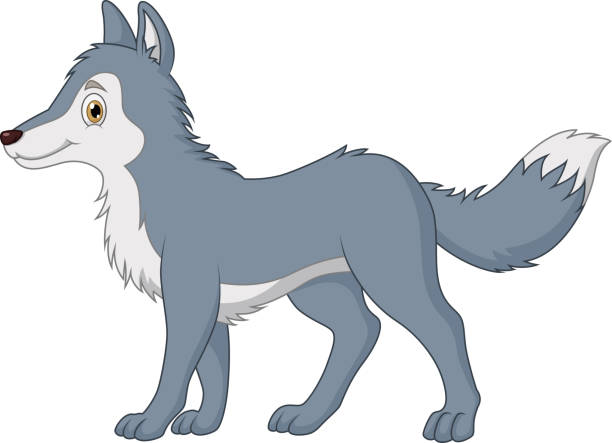 Cartoon Cute The Wolf Walking Stock Illustration - Download Image Now - Wolf,  Cartoon, Howling - iStock