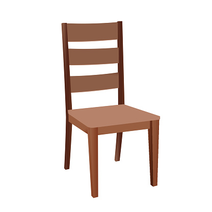 Brown Wooden Chair - Cartoon Vector Image